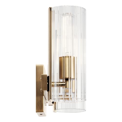 Kichler Jemsa 2-Light Modern Bathroom Vanity Light Fixture with Clear Fluted Glass in Champagne Bronze for Bathroom or Powder Room Wall Mount (9.75 in x 13.75 in), 55167CPZ by Kichler - Image 4