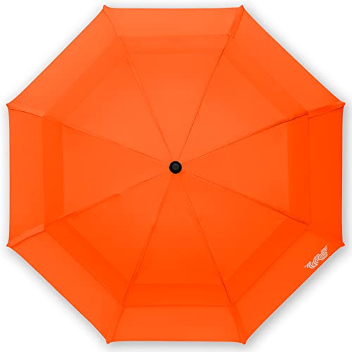 Weatherman Umbrella - Stick Umbrella - Windproof Umbrella Resists Up To 55 Mph Winds (Neon Orange) #TOP3
