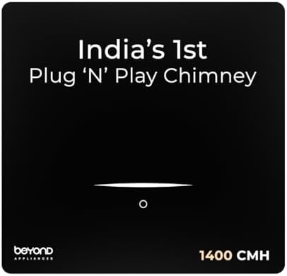 Beyond Appliances Cube Pro Plug N Play Ductless Kitchen Chimney | 1400 CMH | Auto Clean | 5-Stage Charcoal Activated Filter | Touch Control | 3-way Suction | 48dB Low Noise | Black | PAN INDIA SERVICE