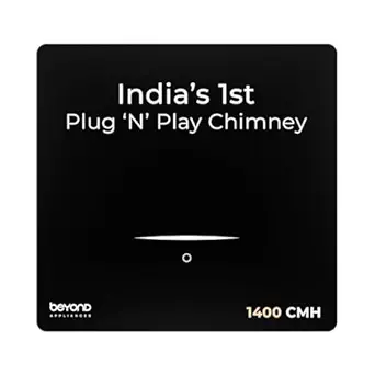 Beyond Appliances Cube Pro Plug N Play Ductless Kitchen Chimney | 1400 CMH | Auto Clean | 5-Stage Charcoal Activated Filter | Touch Control | 3-way Suction | 48dB Low Noise | Black | PAN INDIA SERVICE