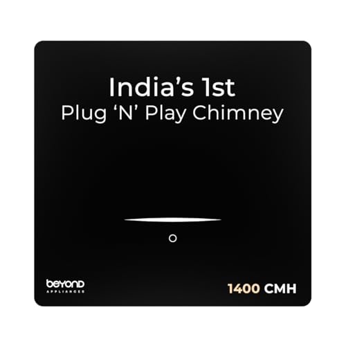 Beyond Appliances Cube Pro Plug N Play Ductless Kitchen Chimney | 1400 CMH | Auto Clean | 5-Stage Charcoal Activated Filter | Touch Control | 3-way...