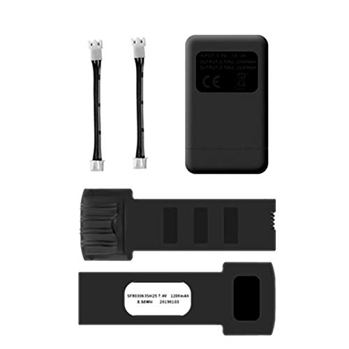 EACHINE 2-in-1 7.4V 1200Mah Battery Set with 1 USB Charger 2 Charging Cable 2 Pcs Batteries for EACHINE E511 E511S