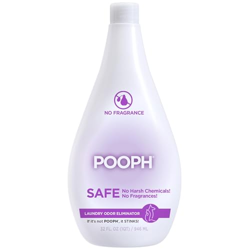 POOPH® Laundry – 32oz Bottle (16 Loads) – Eliminates The Toughest Odors in a One Wash – With No Fragrances. Just Add 2oz With Laundry Detergent – No Harsh Chemicals, Safe for People & Pets