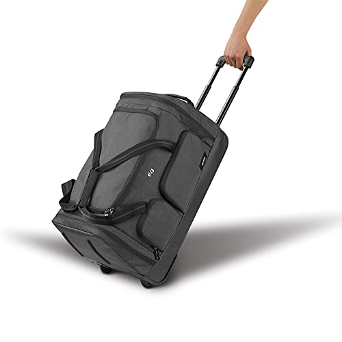 Solo New York Leroy Carry-On Wheeled Duffle Bag, 49L Capacity, Grey, 22 Inch