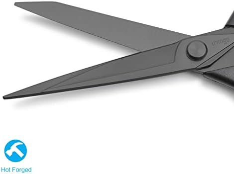 LIVINGO 8.5β Premium Heavy Duty Scissors, Forged Stainless Steel Titanium Coated Sharp Fabric Shears All Purpose for Sewing Tailor Dressmaking Crafting Cutting Leather Home Office Use, Black - 1