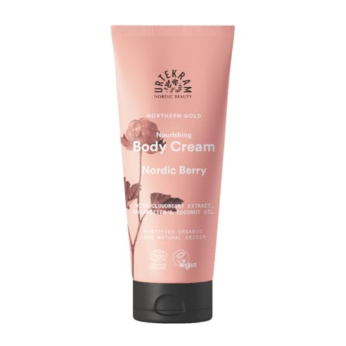 Urtekram Nordic Berry Crema Corporal – Con Aloe Vera, Manteca de Karité, Aceite de Coco y Mora Ártica – Hidratante, Nutritiva y Piel Suave y Sedosa – Vegana y Natural – 200 ml