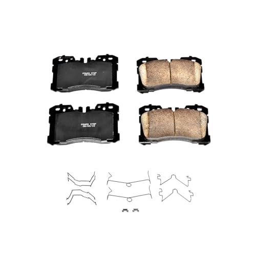 Image of PowerStop Front Brake Pads for Lexus LS460 2007-17 |LS500 2019-23 |LS500h 2018-23 |LS600h 2008-16 |Toyota Mirai 2021-25 - Z17 Ceramic Brake Pads with Installation Hardware, 17-1282