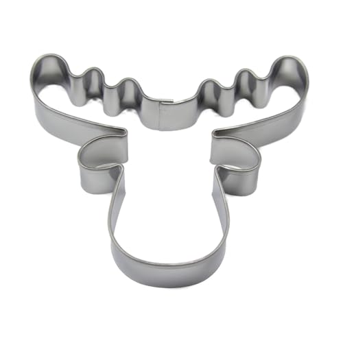BekkiB - Ausstecher 'Elch' - ca. 6,8 x 4,5 cm - Spülmaschinengeeignete Ausstechform aus Edelstahl - Zum Backen von Plätzchen - 7542