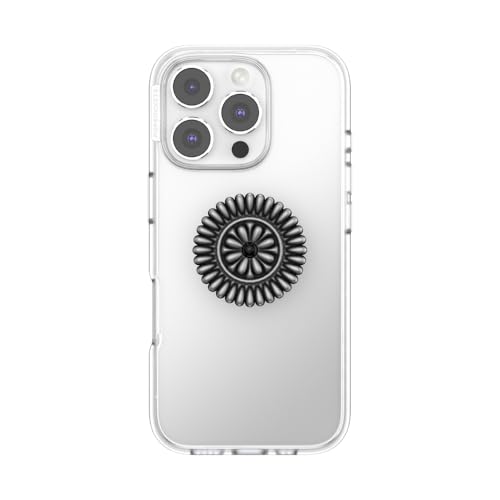 Image of PopSockets PopTop, Adhesive Phone Grip with Swappable Top, Metal - Stamped Black