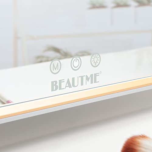 Anyhi 30"X22" Lighted Vanity Makeup Mirror With 15Pcs Led Bulbs, Hollywood Vanity Mirror With Lights, 10X Magnification And 3 Color Light Modes, Perfect For Dressing Room Tabletop, Silver And Gold #TOP6