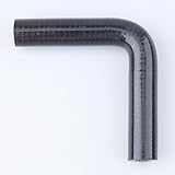 AC PERFORMANCE ID 7/16' (11mm) 90 Degree Elbow Coupler Universal Automotive Pure Silicone Hose Intercooler/Intake Piping, Leg Length 3.5' (90mm), Black