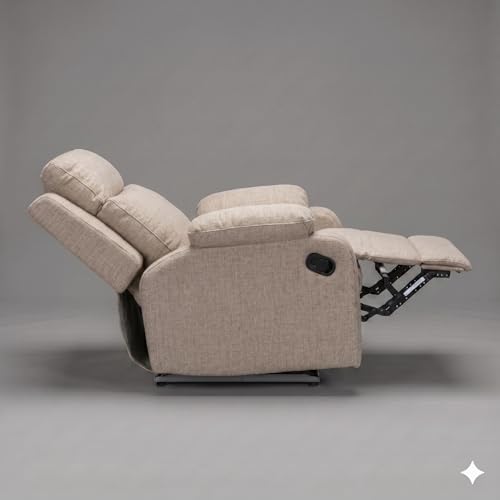 Image of Amazon Brand - Solimo Elira | Single Seater Sofa Recliner | Manual Recliner (Velvet Beige)