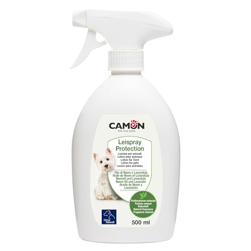 CAMON | LEISPRAY Lozione Protettiva per Cani con Olio di Neem e Lavandula Hybrida, Effetto Barriera, Azione Purificante, 500ml
