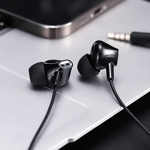 Aylaa Ay8 Wired Earbuds Headphones In-Ear Earphones With Microphone Remote. 3.5Mm Plug In Audio Jack - Black (Black) #TOP3