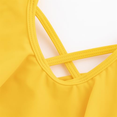 LIZENS Girls One Piece Swimsuits Kids Swimwear Striped Ruffle Cute Color Block Bathing Suit for Beach Size 2-124