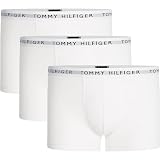 Tommy Hilfiger Herren 3er Pack Boxershorts Trunks Unterwäsche, Weiß (White/White/White), M