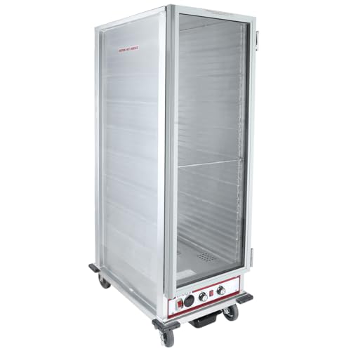 Empura Full-Size HPC Heated Holding/Proofing Cabinet | Heavy Duty Mobile Full Height Non-Insulated Food Warmer with 5\" Casters for Bakery Hotel | 36 Full-Size Pan Capacity, Aluminum, 1500W, 120V - Thumbnail 2