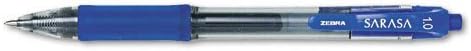ZEBRA : Sarasa Gel Retr Roller Ball Pen, Blue Ink, Bold, 1.0 mm, 12 per Pack -:- Sold as 2 Packs of - 12 - / - Total of 24 Each