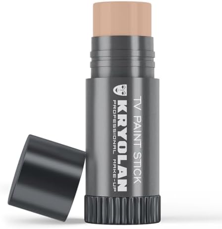 Kryolan TV Paint Stick - Alabaster Matte Makeup Stick - Foundation Makeup - Makeup for TV, Theater, Stage, Acting, Face & Body, Full Coverage Cream Concealer Foundation - Made in USA (25 g)