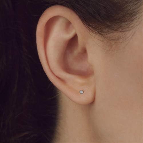 NKlaus Single Stud Earrings 2,0mm White Gold 14 Karat Gold Earring Zirkonai White 2071