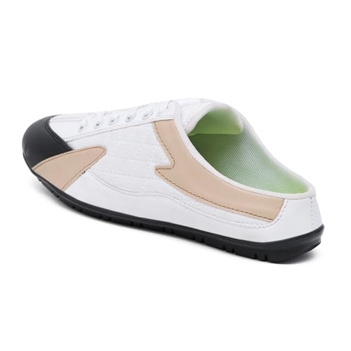Image of Men's Tan-White Comfortable, Casual & Trendy Mesh Lace-ups Sneakers 7
