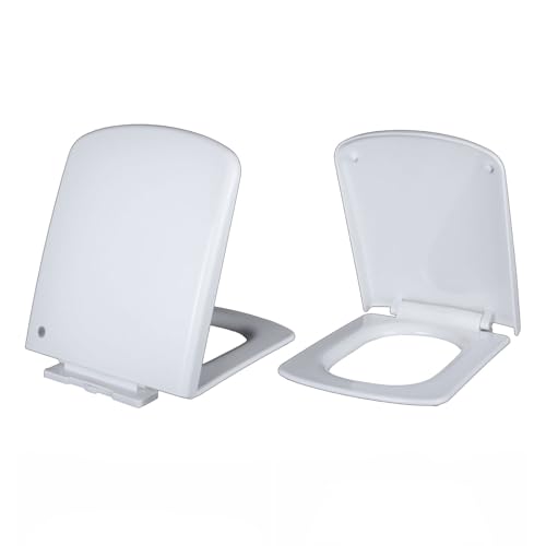 Abattant de toilette carré facile à nettoyer pour rénovation WC avec frein de chute - 7
