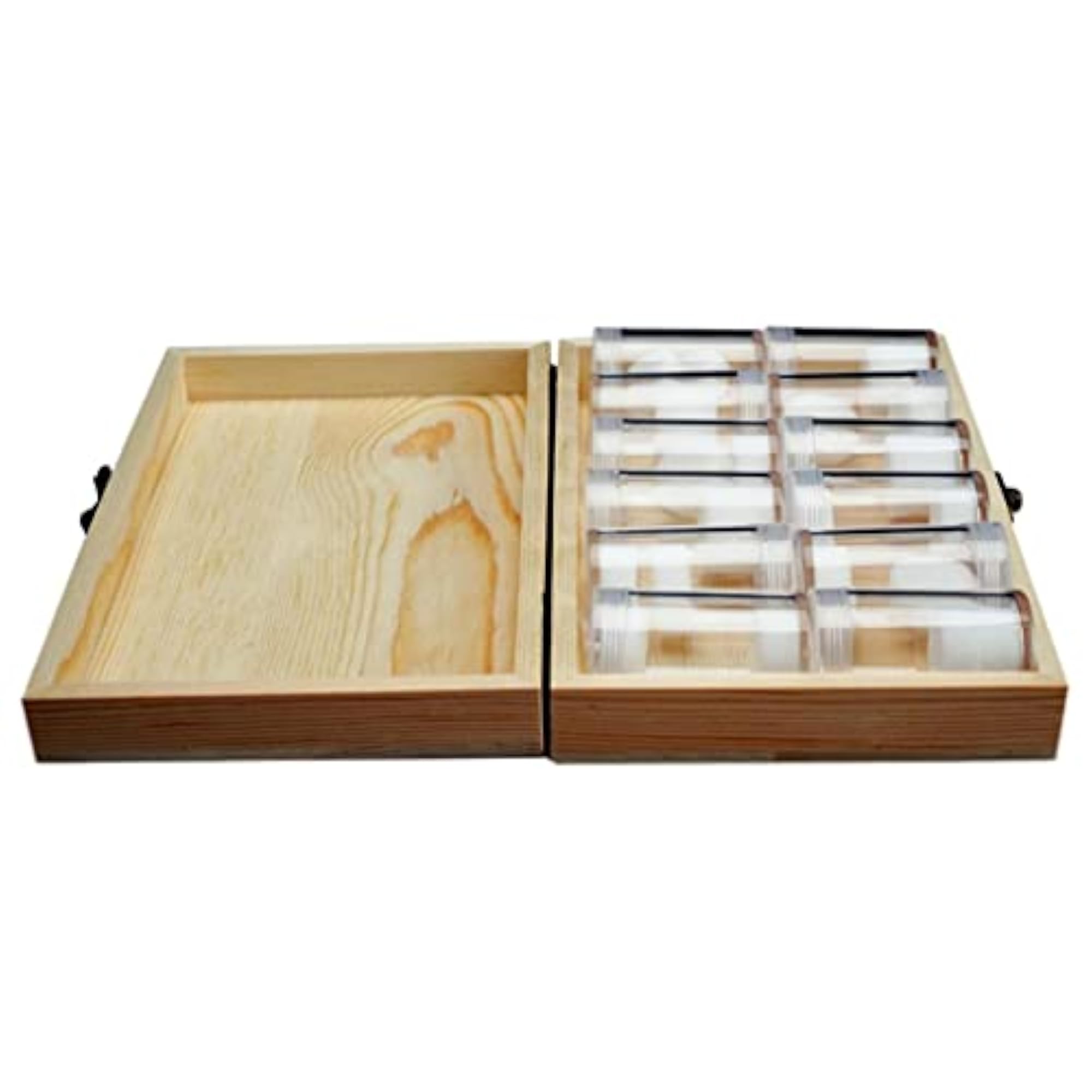 Round Coin Wooden Storage Box Container Display Case, 12x