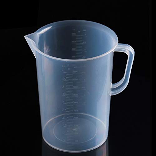 GoYisi HQG-90 5000ml Food Grade PP Plastic Flask Digital Measuring Cup Cylinder Scale Measure Glass Lab Laboratory Tools(Transparent) (Color : Transparent)