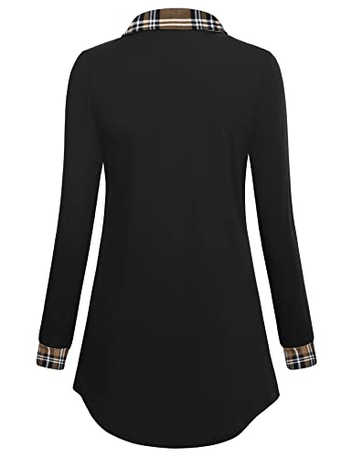 Gaharu Legging Shirts Maternity Plus Size Sweater Collared Tunic Blouse Flannel Plaid Top Work Women Winter Clothes Button Lapel Flowy Sweatshirts Pullover Coffee Plaid,Xxl #TOP1