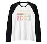 awesome since 2003 19th birthday retro maglia con maniche raglan