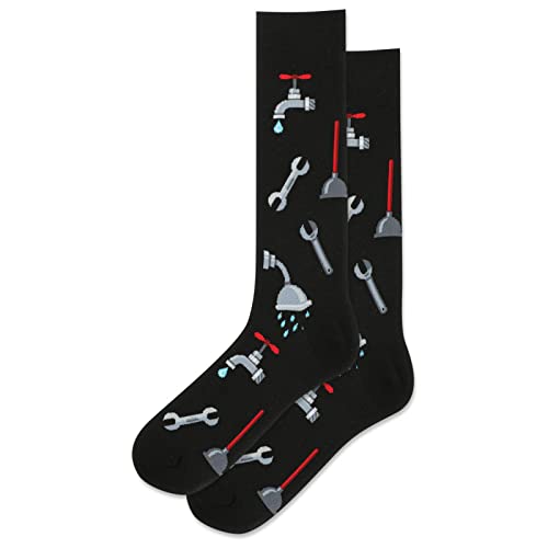 Hot Sox Men's Plumber Socks 1 Pair, Black, Men's 10-13 Shoe
