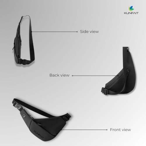 Image of Waterproof Unisex Crossbody Waist Bag Fanny Pack for Men & Women Half Moon Boomerang Style Sling Bags Side Shoulder Chest Bag Belt Pouch for Travel Sports Anti-Theft Mobile (REDESIGNED)