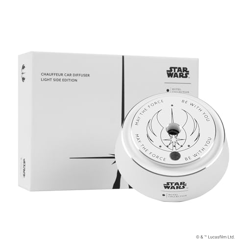 Hotel Collection | Star Wars ™ – Light Side Chauffeur Car Diffuser | Jedi| White Luxury Portable Essential Oil | Aromatherapy Oils Scent Car Diffuser | Auto On/Off Wireless Feature