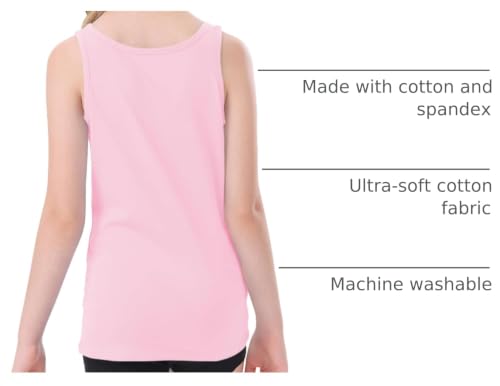 Image of QBK 2T-13Years Girls Tank Tops Cotton Dance Basic Sleeveless Undershirts | Gymnastics Ballet Dancewear