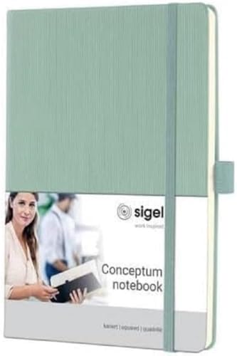 SIGEL CO682 Conceptum Notebook, squaRed, approx. A5, Green, hardcover, 194 pages