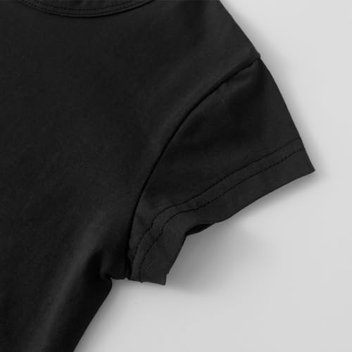 Image of Noomelfish Girls Short Sleeve Crop Tops Kids Summer Dance Cropped T-Shirts (5-14 Years)