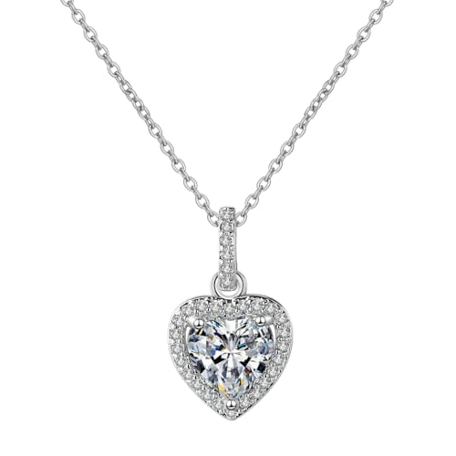 Collier moissanite en cœur 1 ct, le bijou commémoratif idéal en argent