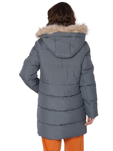 Image of Vero Moda Faux Fur Detail Longline Hooded Puffer Jacket