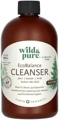 Wild & Pure EcoBalance Cleanser - 16 Oz Refill | pH Balanced & Microbiome-Friendly | All Natural Formula - EWG Verified
