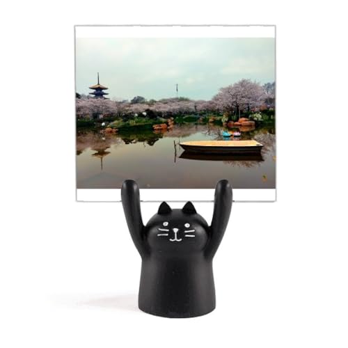 Chat noir porte-photo rétro pour personnaliser votre décoration de salon