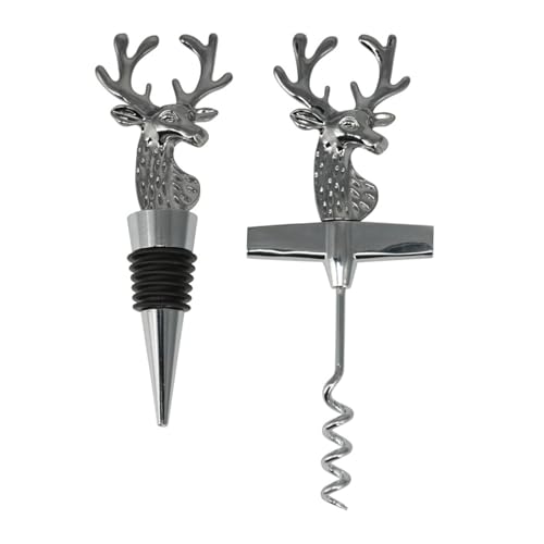 Magie di Natale Set Tappo e cavatappi in Acciaio per Decorazioni Natalizie (Renna)