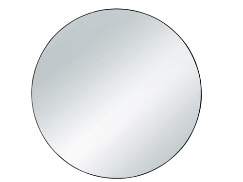 Espejo de Pared Grande Mila con Marco de Metal Negro Ø50 cm Redondo