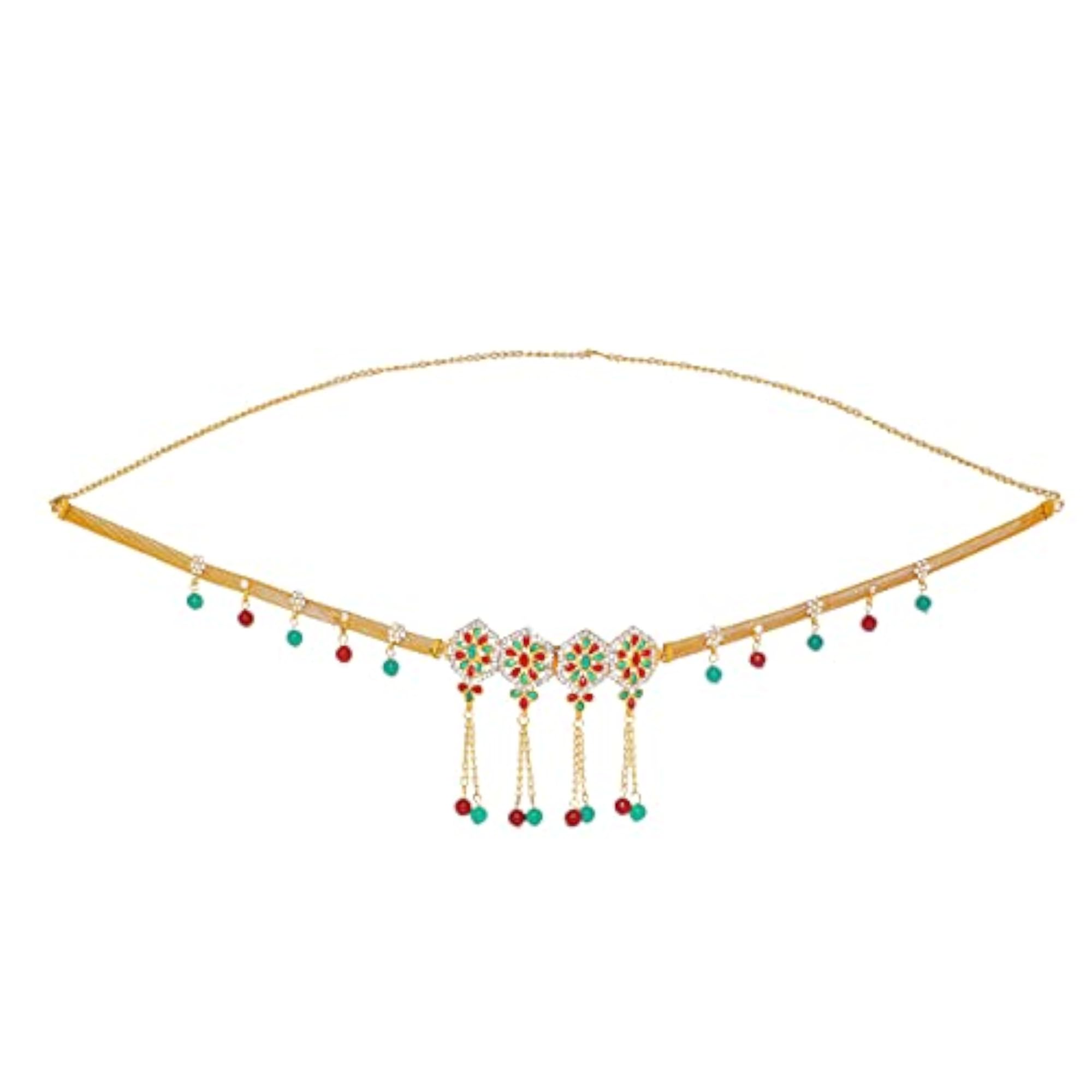 Women's Stylish Gold Plated Temple Kamarband Belly Chains