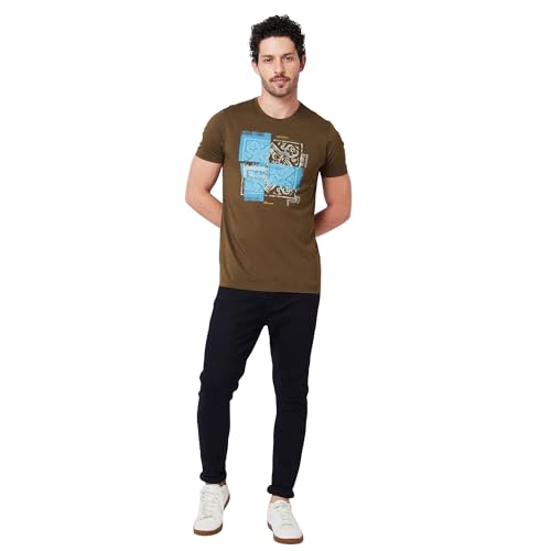 Image of Spykar Men's Slim Fit Round Neck Half Sleeve Solid Casual T-Shirt