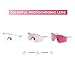 EnzoDate Photochromic Sports Sunglasses Vibrant Color Tinted Half-rim All-in-one Anti-UV Cylcing Goggles (Rose)