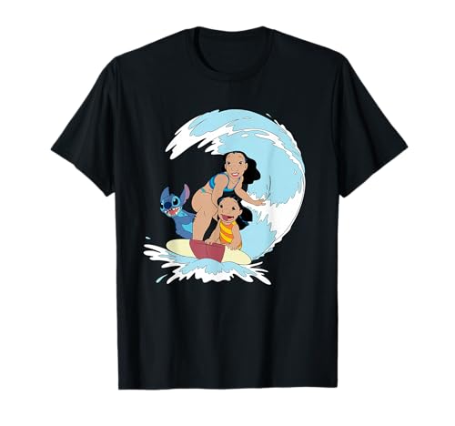 T-shirt Stitch Disney Nani Family Surf Sesh vêtement coton col rond motif hawaïen pour adulte