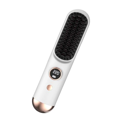 Herramienta portátil para cabello con pantalla digital de calor y diseño liviano para fácil uso y viaje, cepillo alisador de cabello miniatura 1