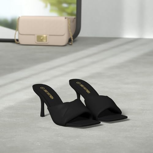 Image of DREAM PAIRS Women's High Stilettos Heels Mules Open Square Toe Slip On Comfort Sexy Dress Pumps Sandals Fashion Casual Prom Dress Shoes