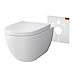 Produktbild Alpenberger Spülrandloses Hänge WC mit Bidet Funktion | Taharet WC mit Nano & Toilettendeckel mit Absenkautomatik | Keramik Toilette Kloschüssel + Schallschutz | Passend zu Geberit