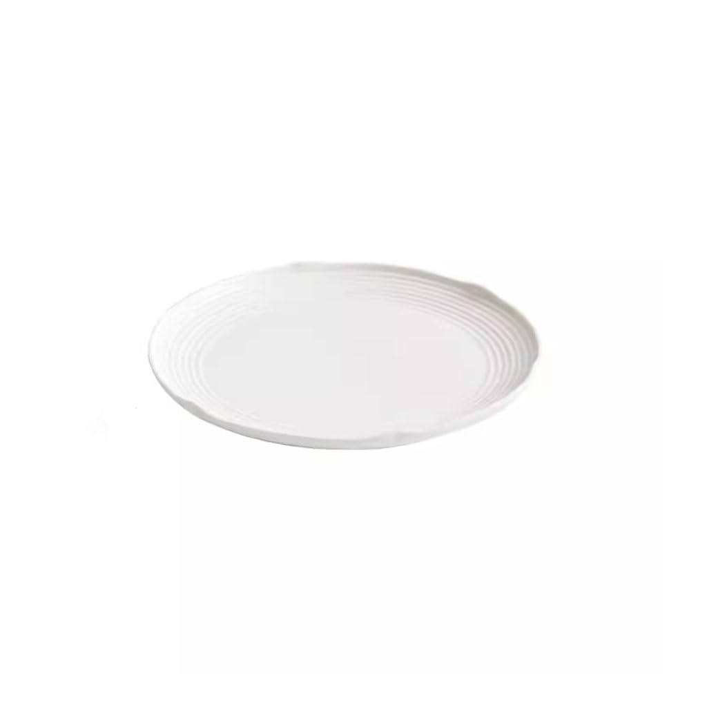 Essteller, Keramik-Essteller für Zuhause, Western-Teller, Steak-Teller, Restaurant-Vorspeisenteller, Salatteller, Küchengeschirr, weiße Keramik-Essteller，25cm